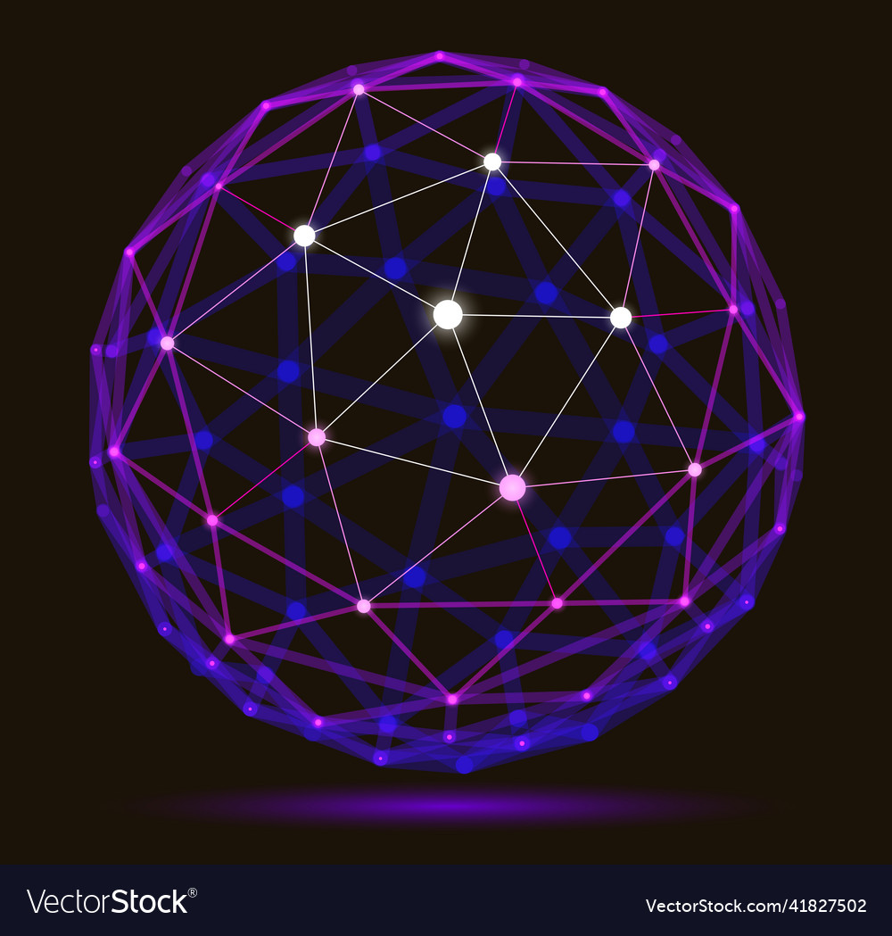 Abstract 3d mesh sphere dots connected vector image Abstract 3d mesh sphere dots connected