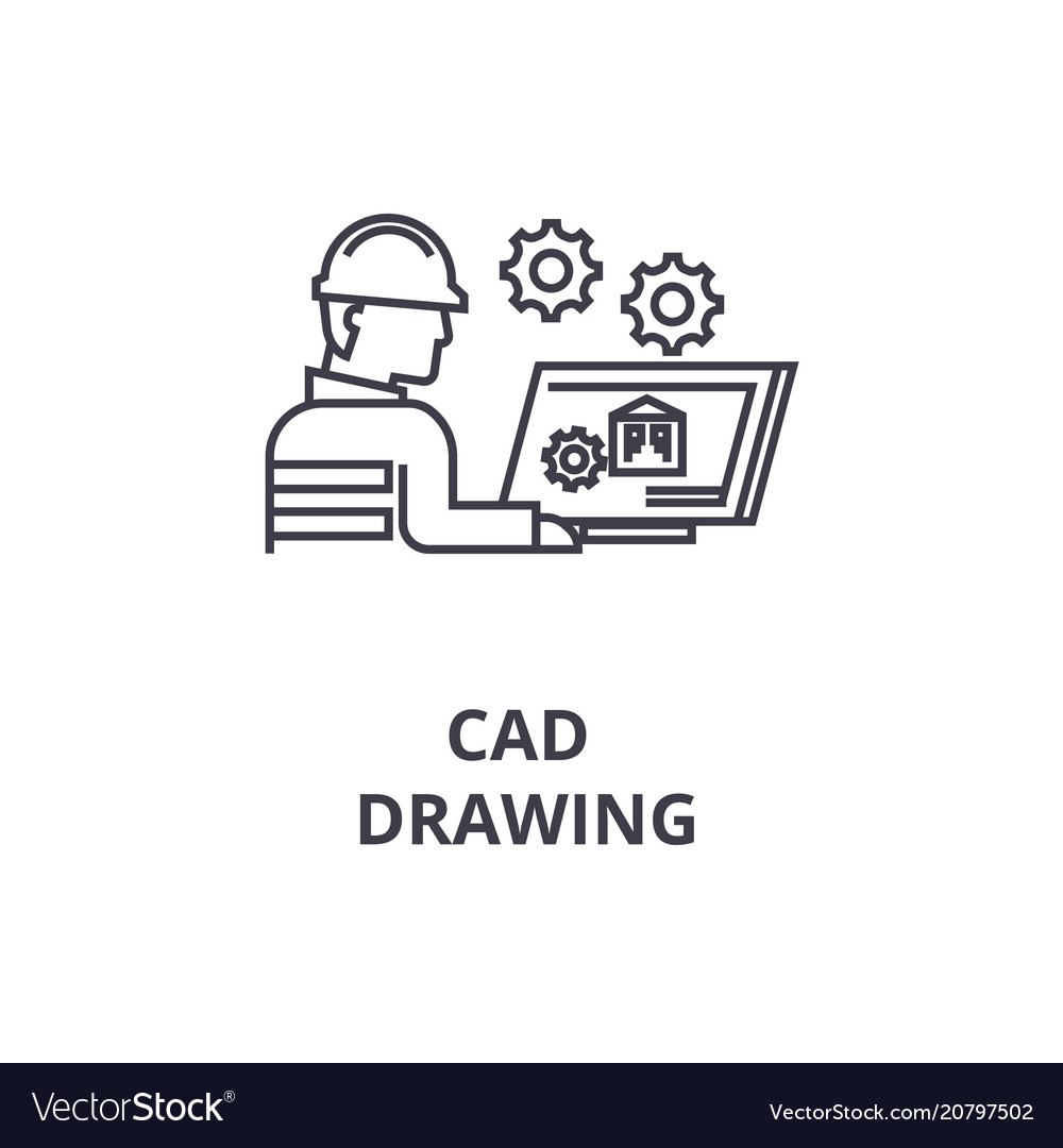 Cad drawing line icon sign