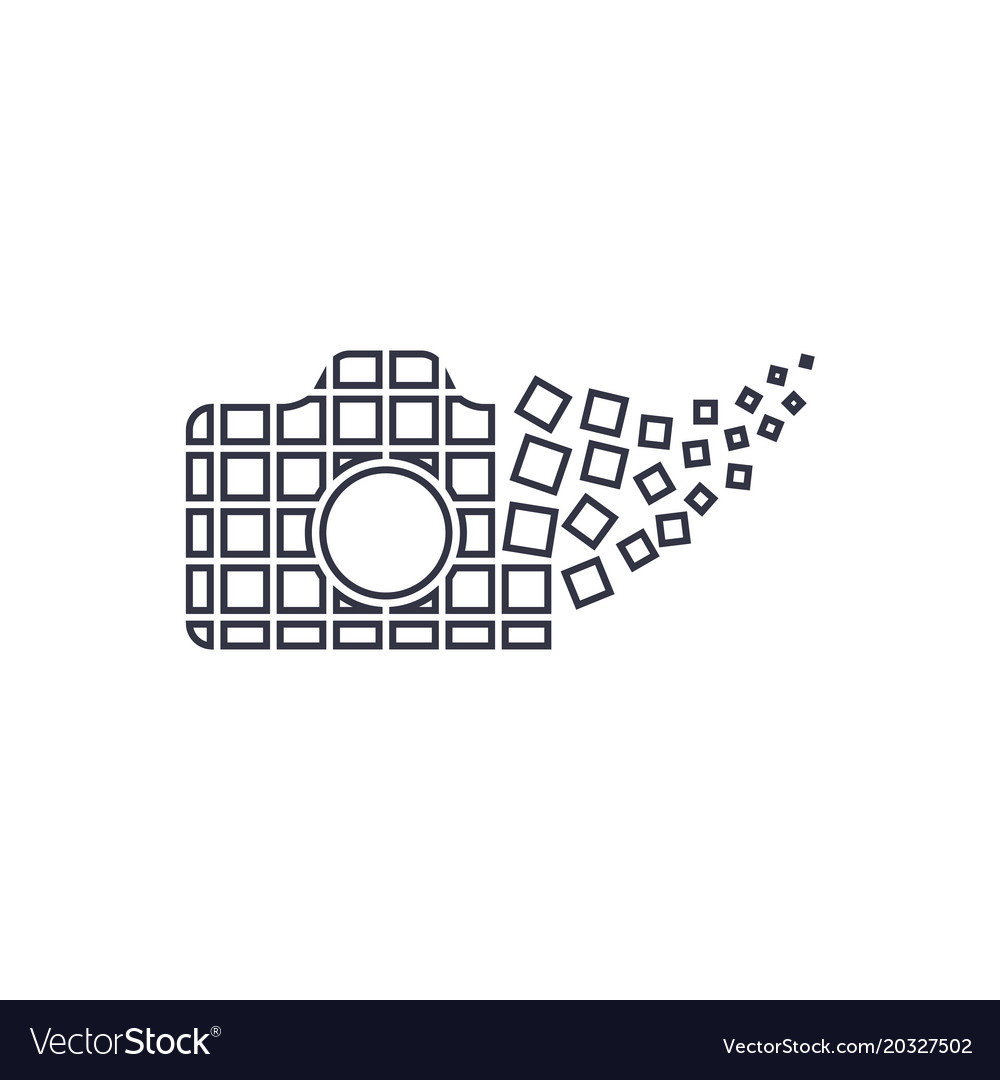 Camera Photography Logo Icon Template Digital Vector Image