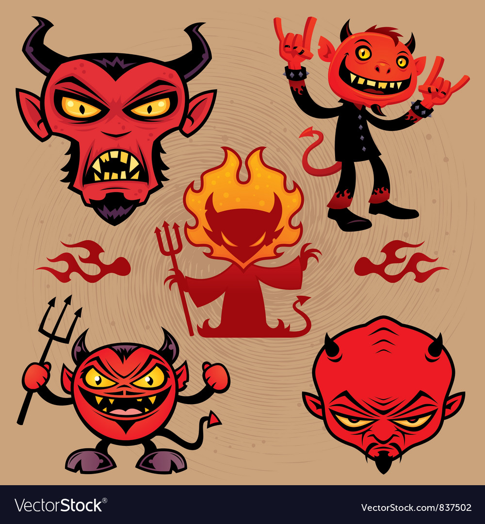 Cartoon devil collection Royalty Free Vector Image