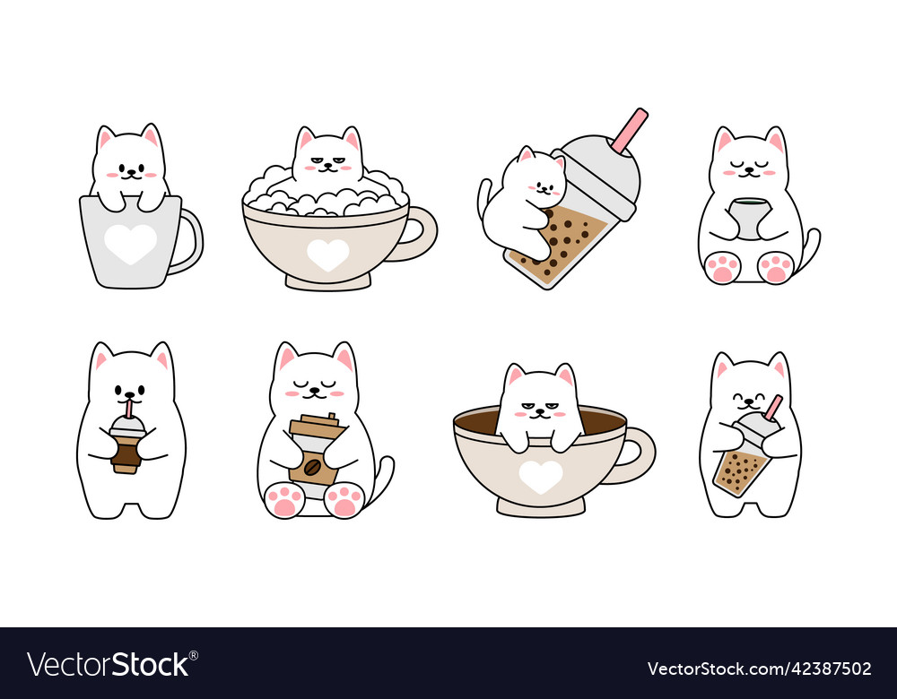 Collection of different cute little cats vector image Collection of different cute little cats