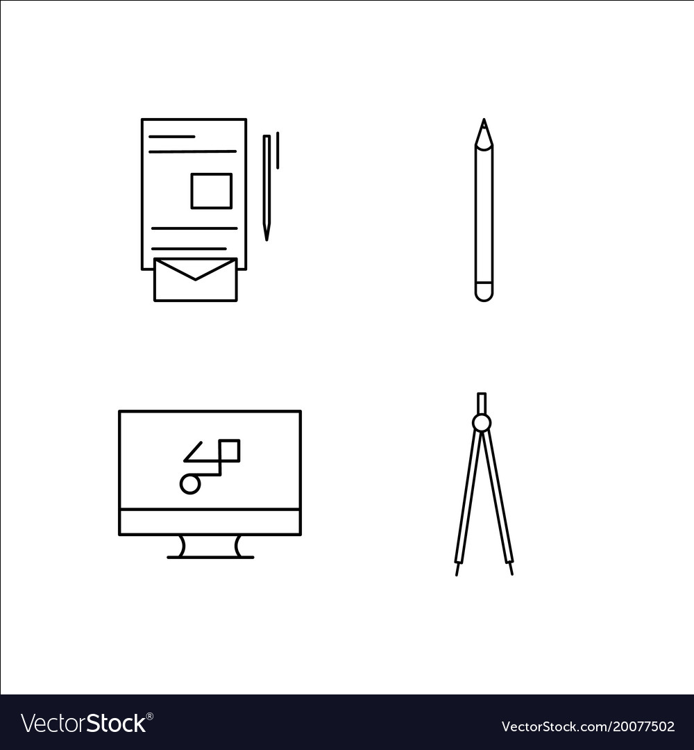 Design und Studio einfache lineare Icon-Setsimple