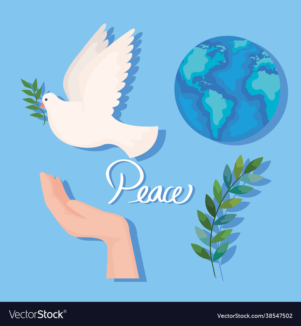 Four peace icons Royalty Free Vector Image - VectorStock