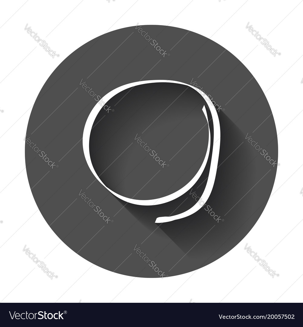 Hand drawn scribble circle element with long