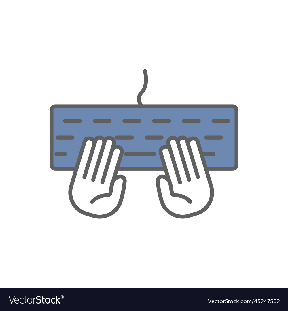 Icon above the keyboard coding programing Vector Image Icon above the keyboard coding programing