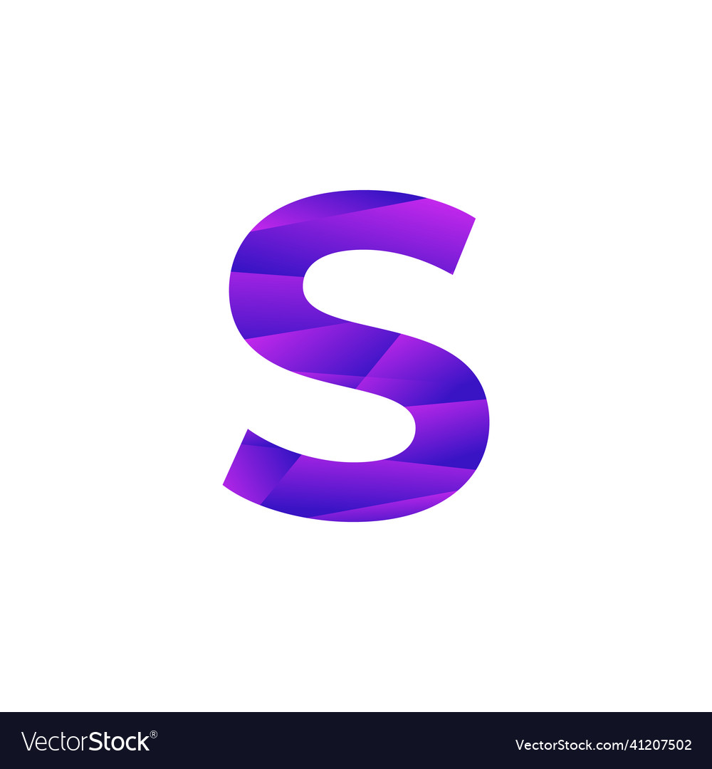 Initial letter s low poly overlay logo design Vector Image