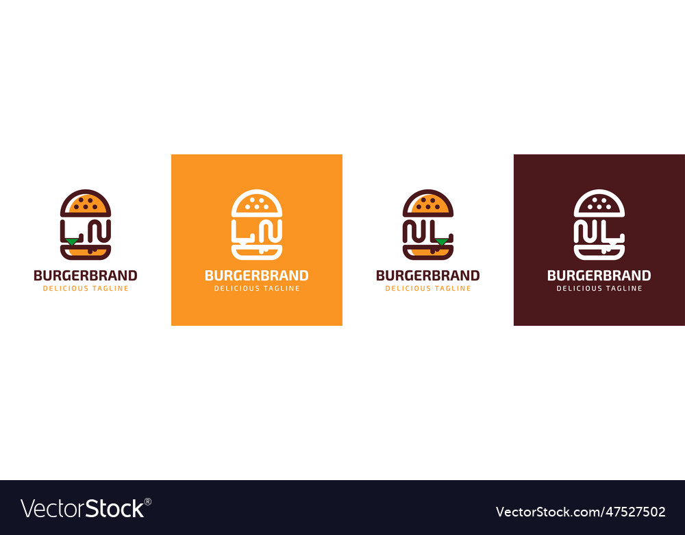 Letter ln and nl burger logo suitable for any