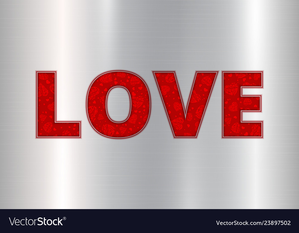 Love on a silver background