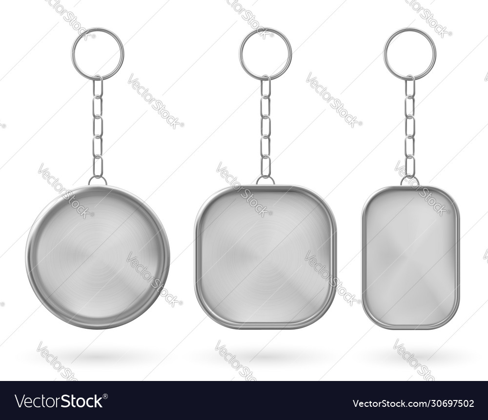 Metal keychain holder for key with chain Vector Image