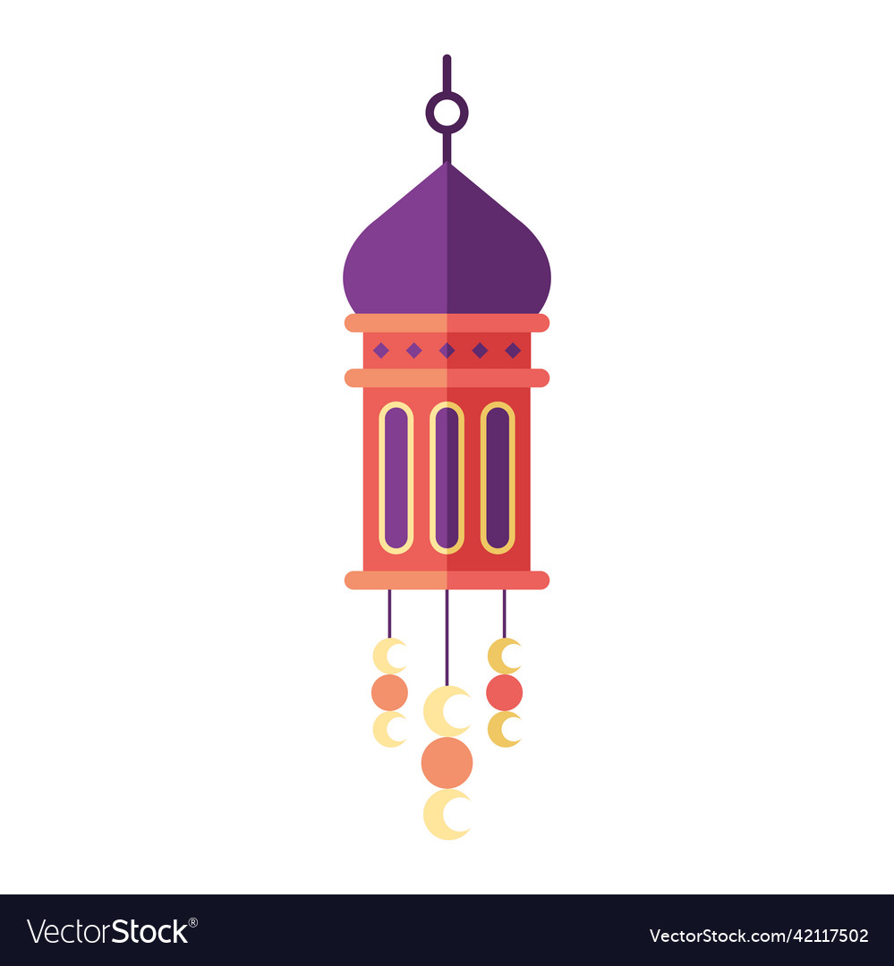 Orange arabic lantern hanging Royalty Free Vector Image