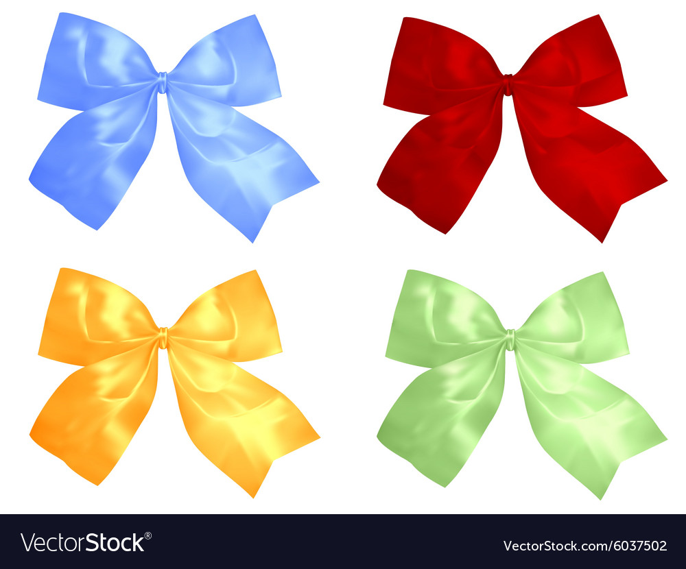 Red and silver bows Royalty Free Vector Image - VectorStock