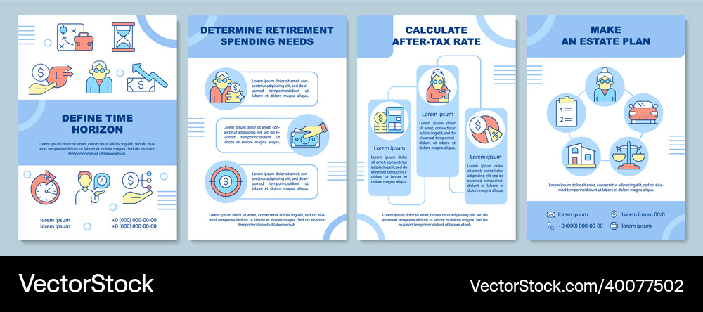 Retirement savings tips brochure template Vector Image