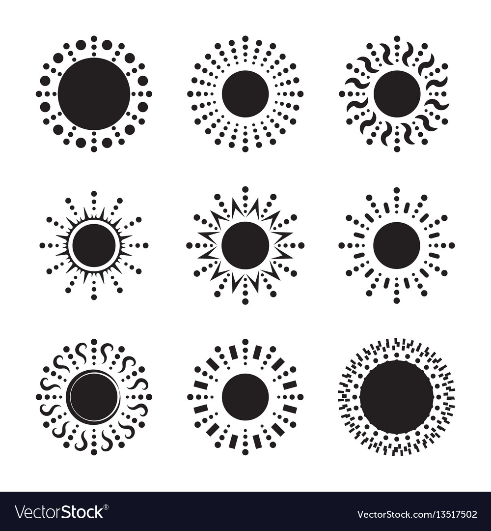 Set of sun icons