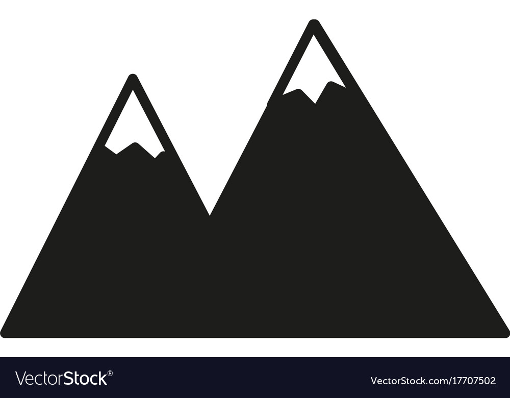 Snow mountains icon Royalty Free Vector Image - VectorStock