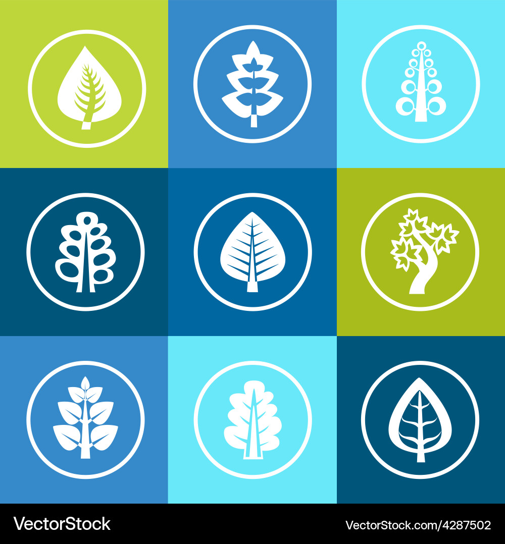 Trees icons Royalty Free Vector Image - VectorStock