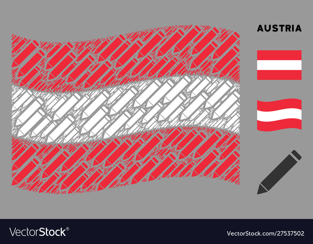 Waving austrian flag composition edit pencil