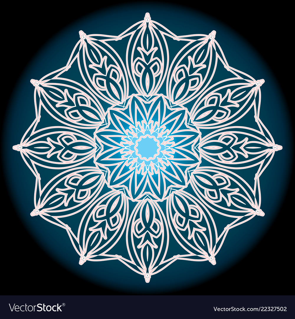 White circular pattern on dark blue background