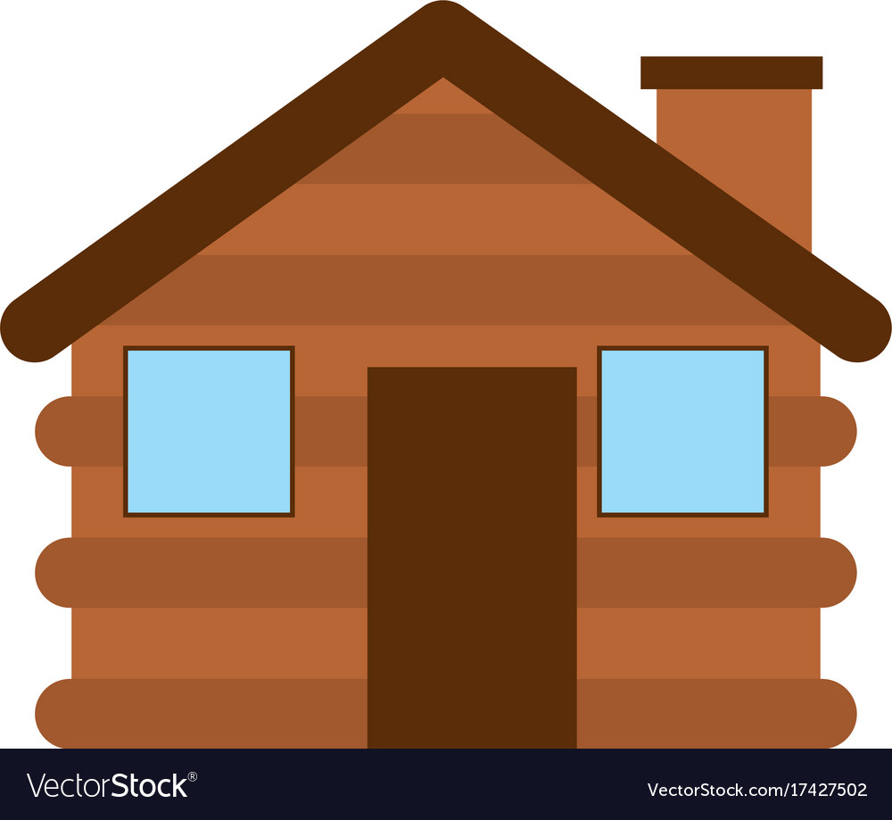 Wooden Cabin House Chimney Camp Exterior Vector Image