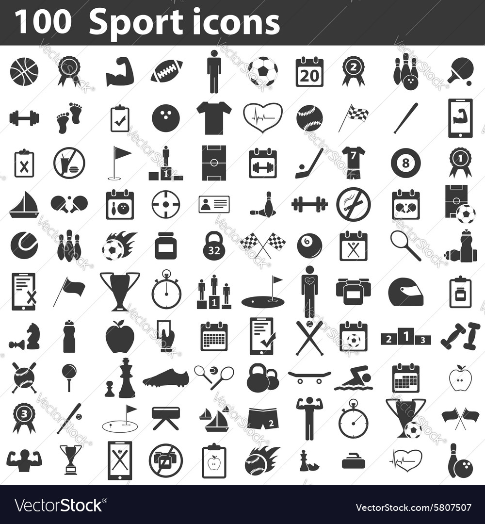 100 sport icons set