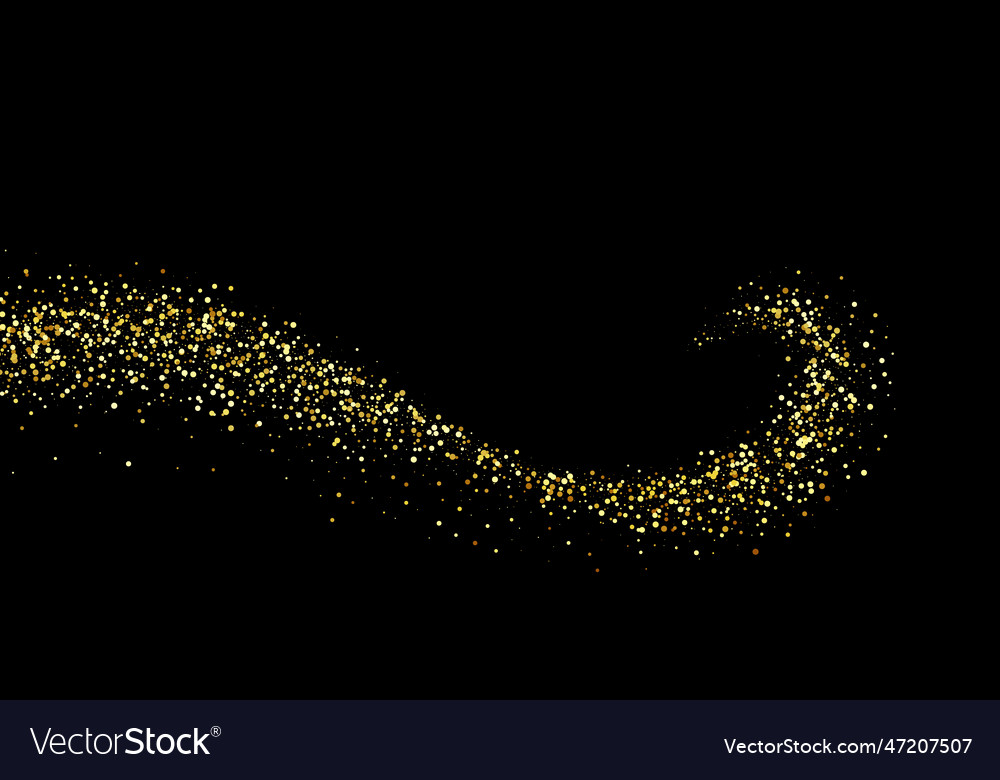 Abstract golden shiny design element with confetti