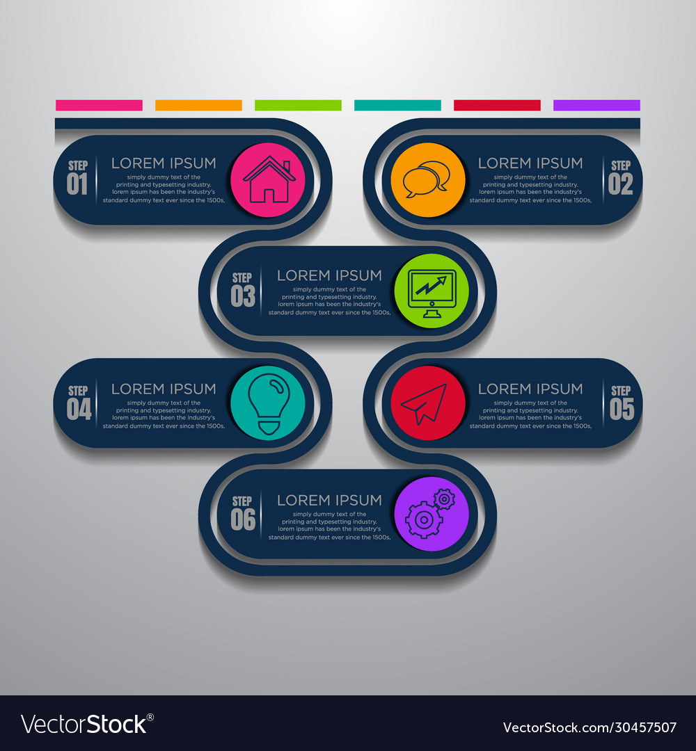 Business data visualization process chart Vector Image Business data visualization process chart