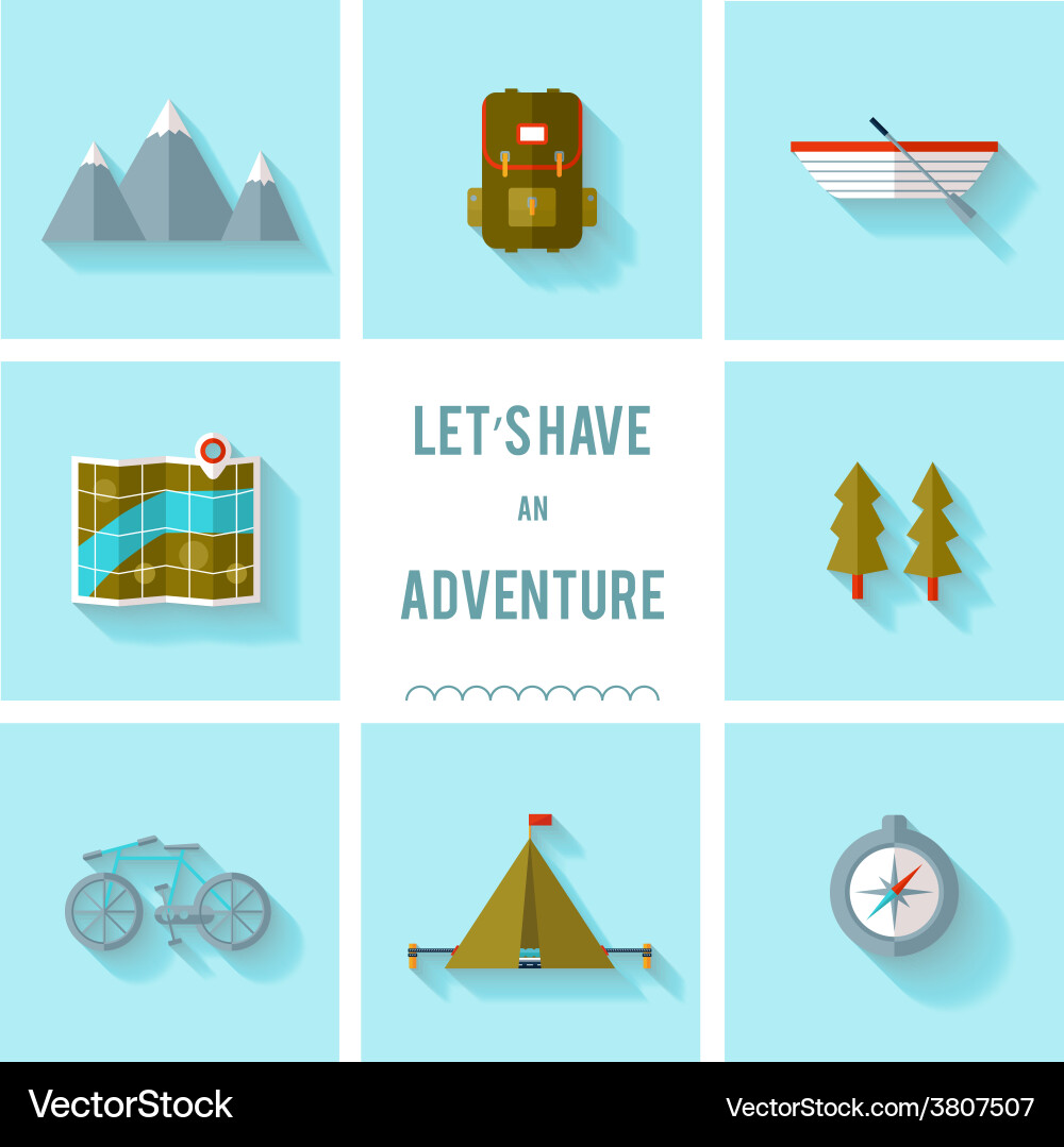 Camping flat design Royalty Free Vector Image - VectorStock