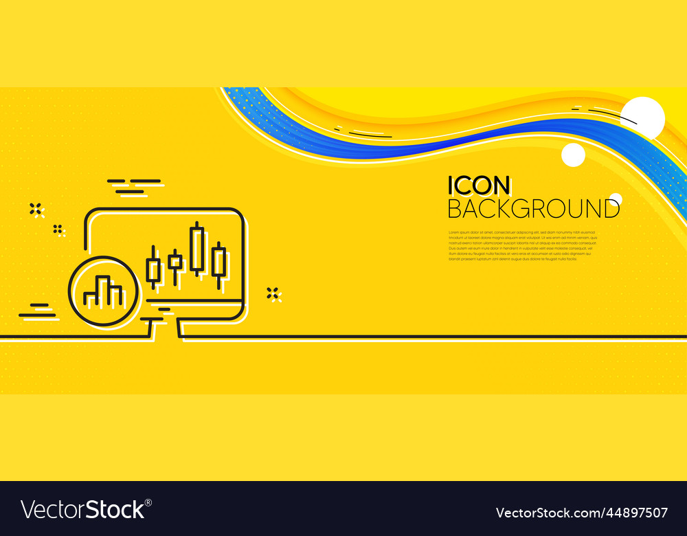 Candlestick chart line icon analytics graph sign vector image Candlestick chart line icon analytics graph sign