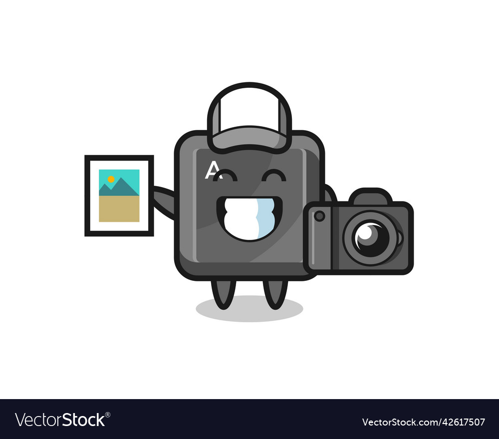 Character of keyboard button as a photographer Vector Image Character of keyboard button as a photographer