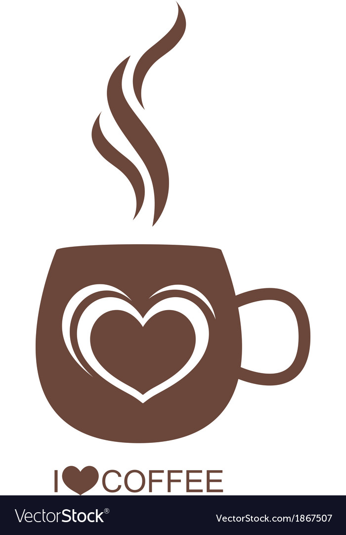 Coffee cup with heart Royalty Free Vector Image