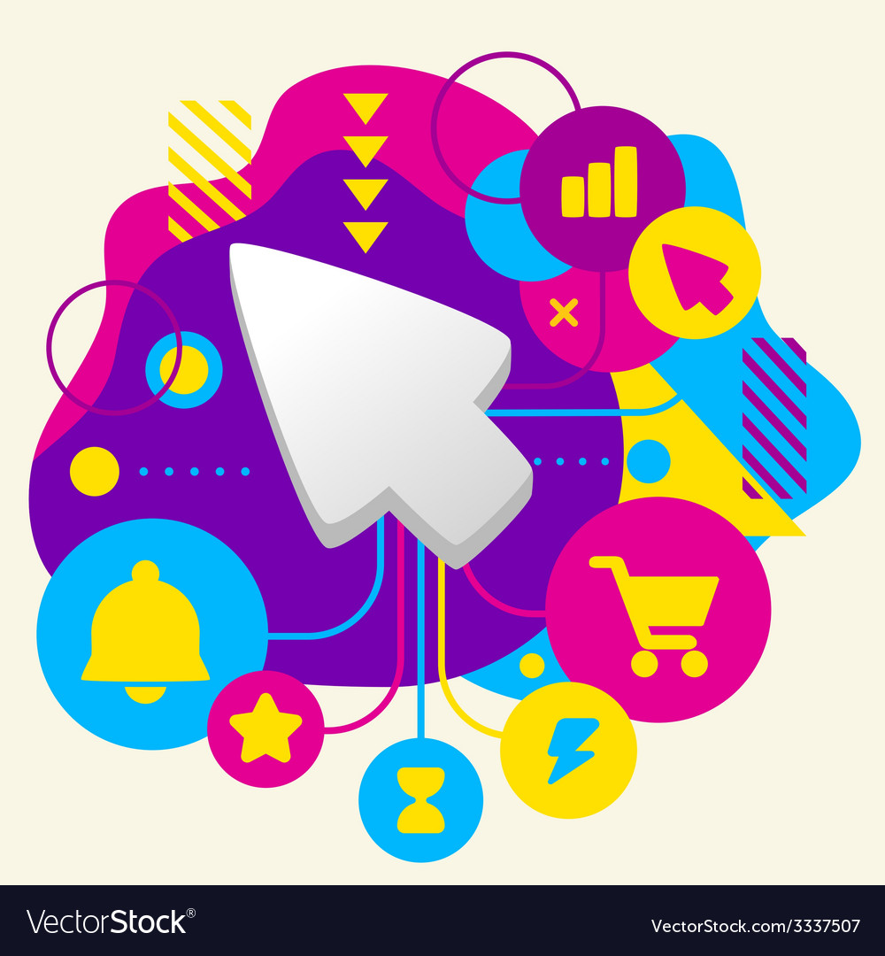 Cursor on abstract colorful spotted background