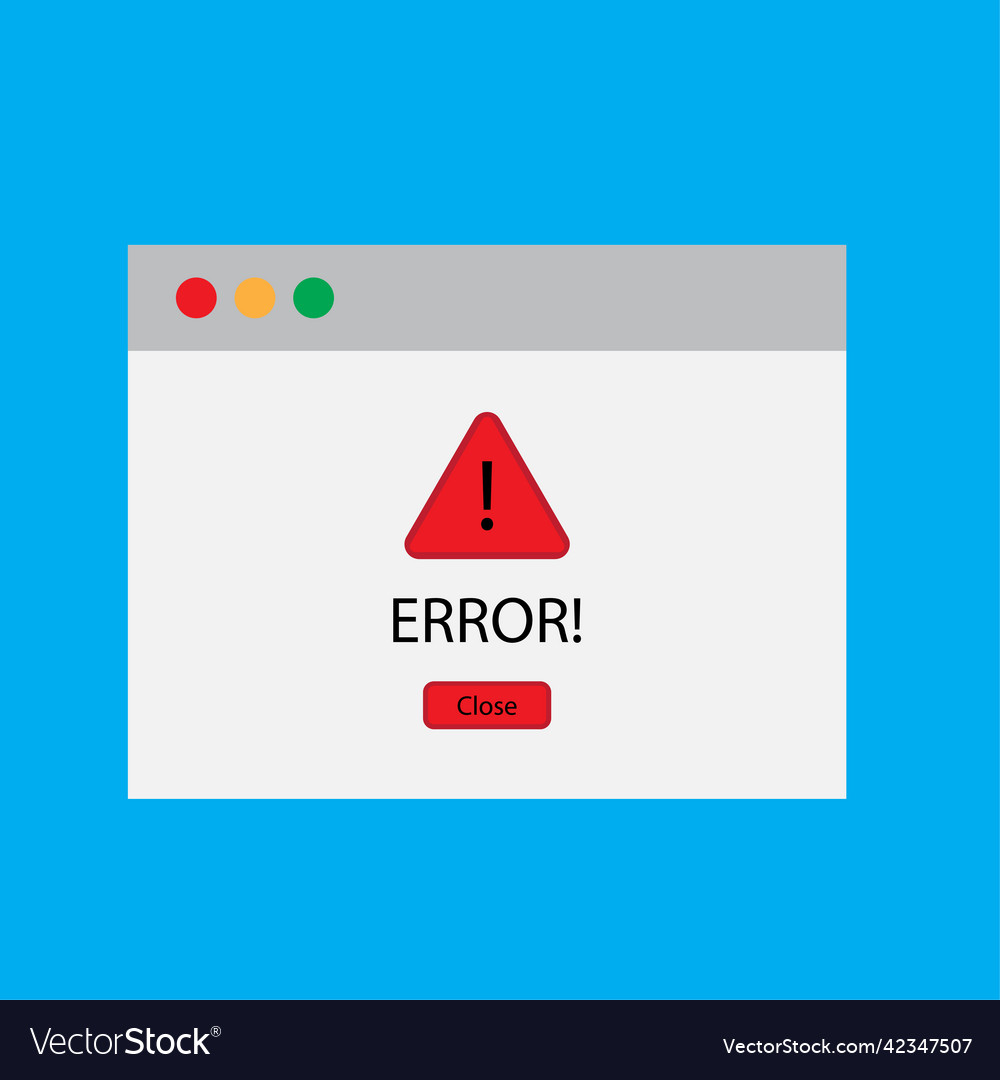 Error exclamation mark computer interface alert vector image Error exclamation mark computer interface alert