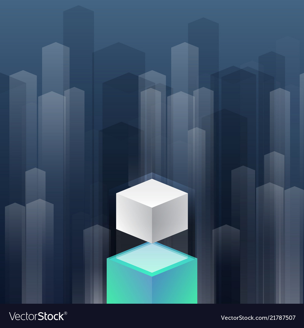 Floating cube design abstract background