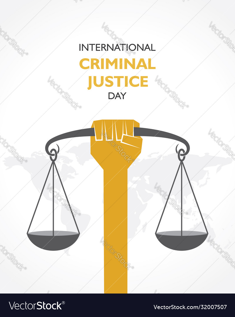 For international criminal justice day observed Vector Image