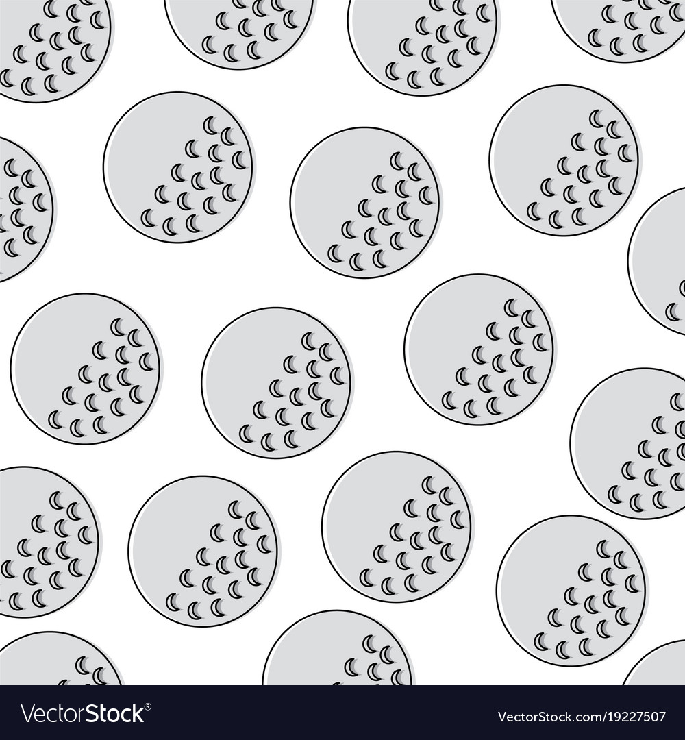 Golf club ball sport object play seamless pattern