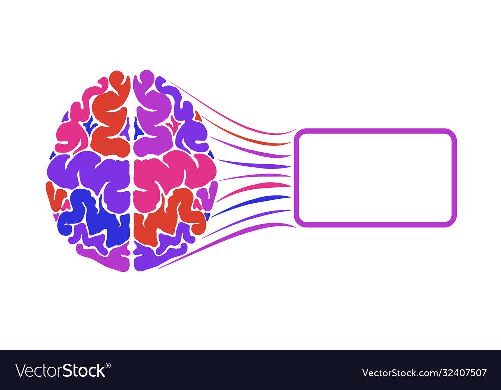 Human brain is multicolored a frame for text Vector Image Human brain is multicolored a frame for text