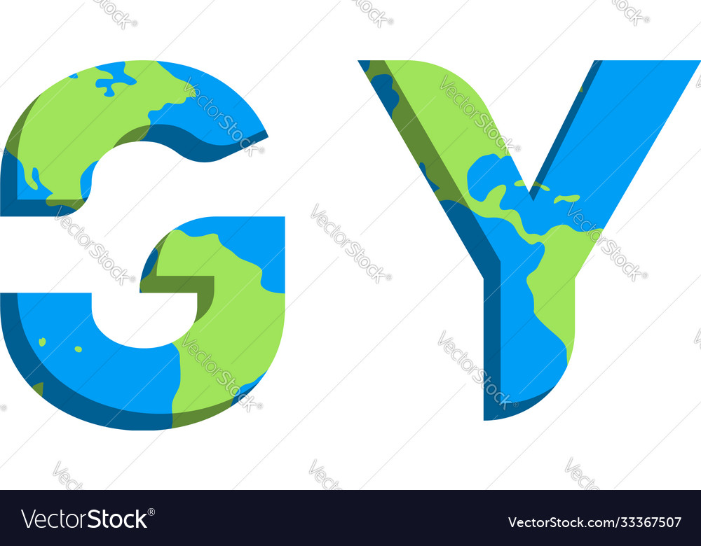 Initial gy logo design with world map style
