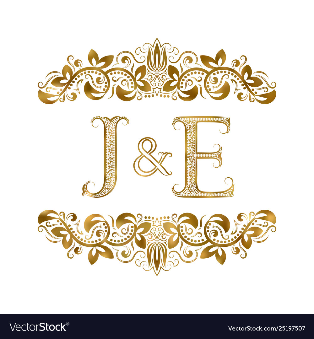 J and e vintage initials logo symbol letters Vector Image