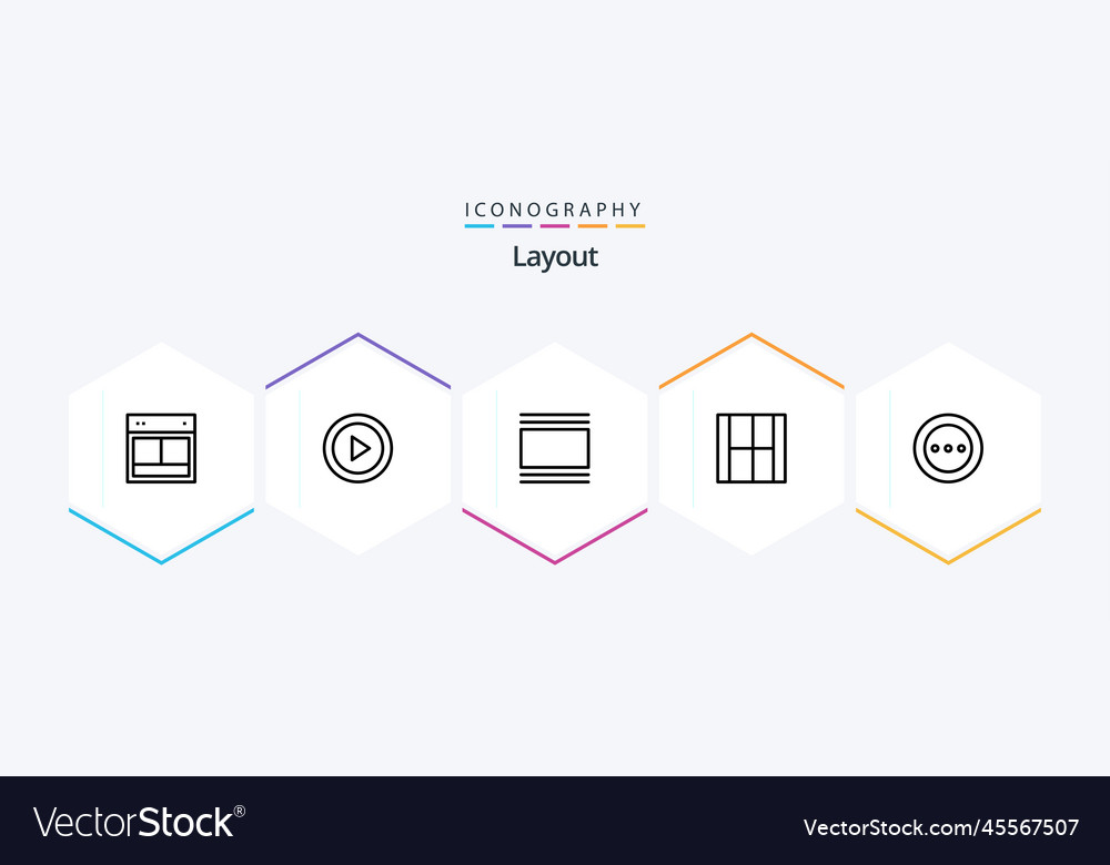 Layout 25 line icon pack including draw create ui