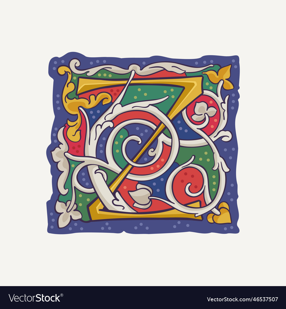 Medieval Z Initial Drop Cap
