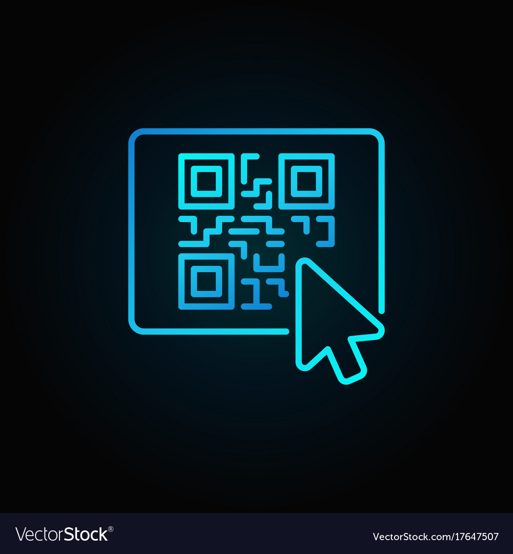 Mouse click on button with qr code blue