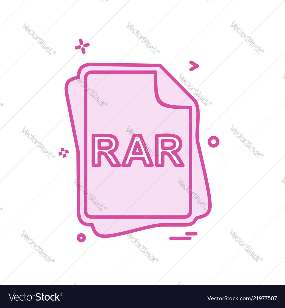 Rar file type icon design Vector Image Rar file type icon design