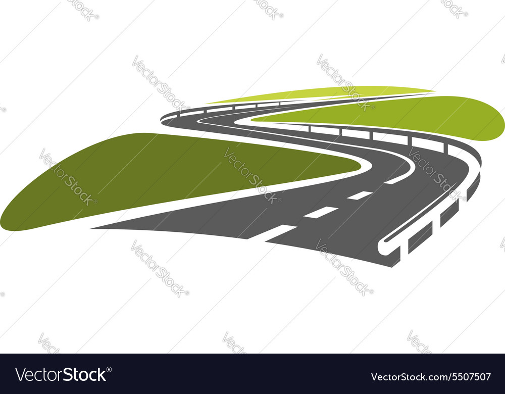 Road With Hairpin Bends And Guardrails Royalty Free Vector