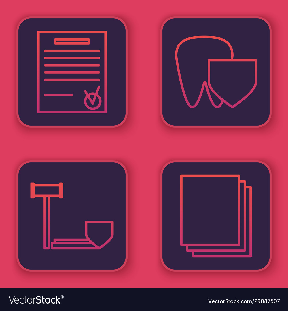 Set line confirmed document and check mark judge Vector Image Set line confirmed document and check mark judge
