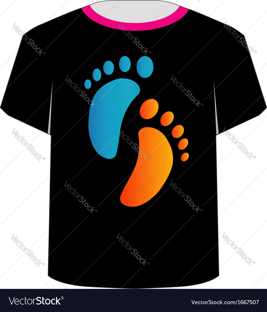 t shirt template baby foot royalty free vector image