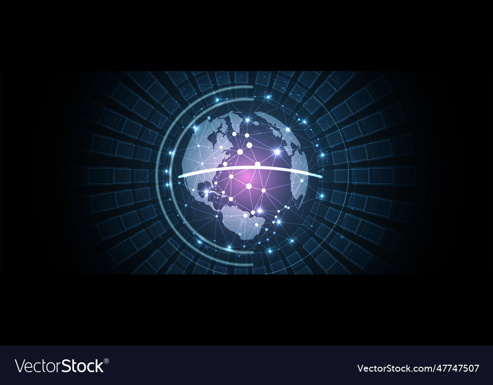 Technology data background idea of global vector image Technology data background idea of global
