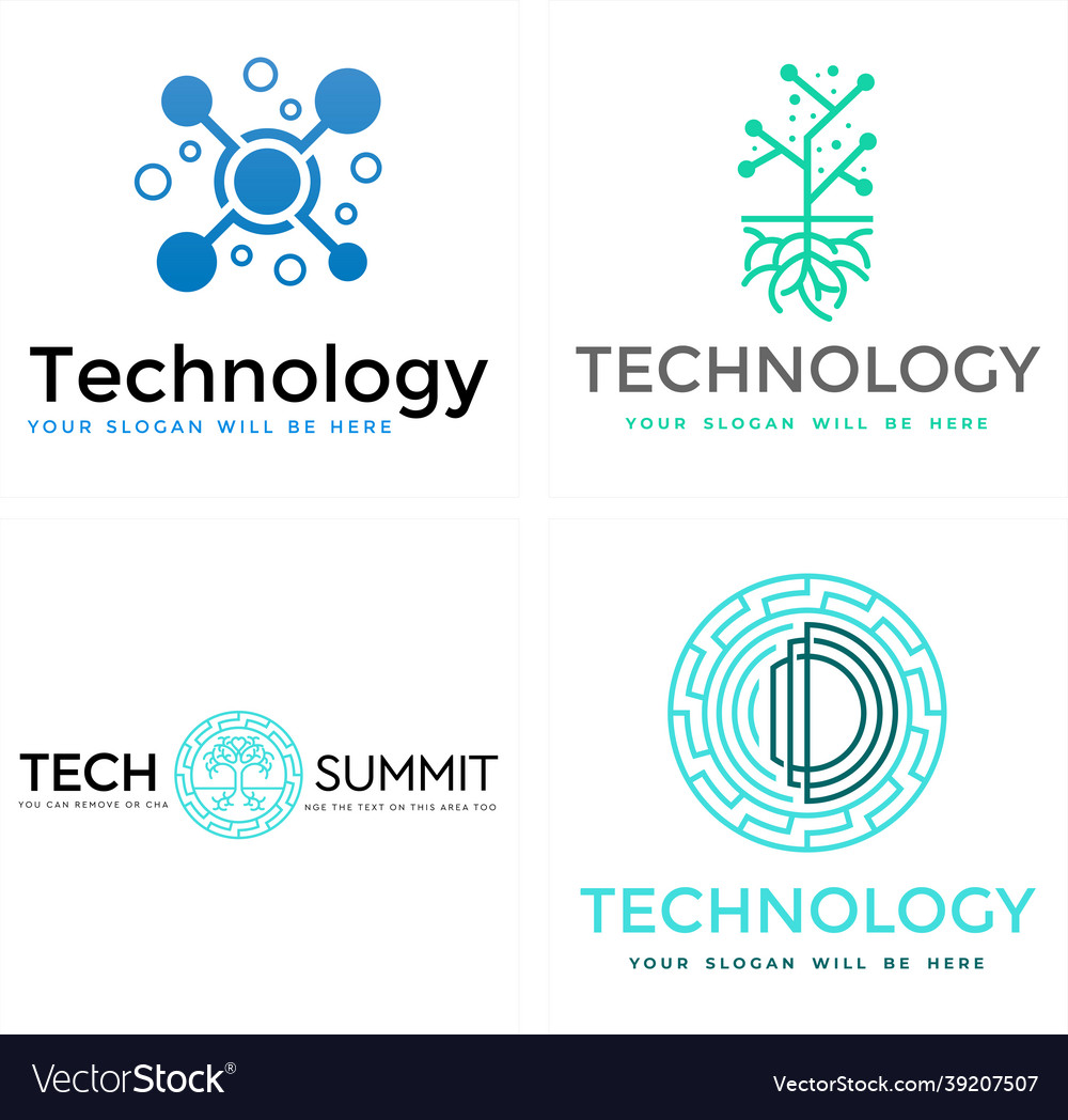 Technology programming software connection logo Vector Image Technology programming software connection logo