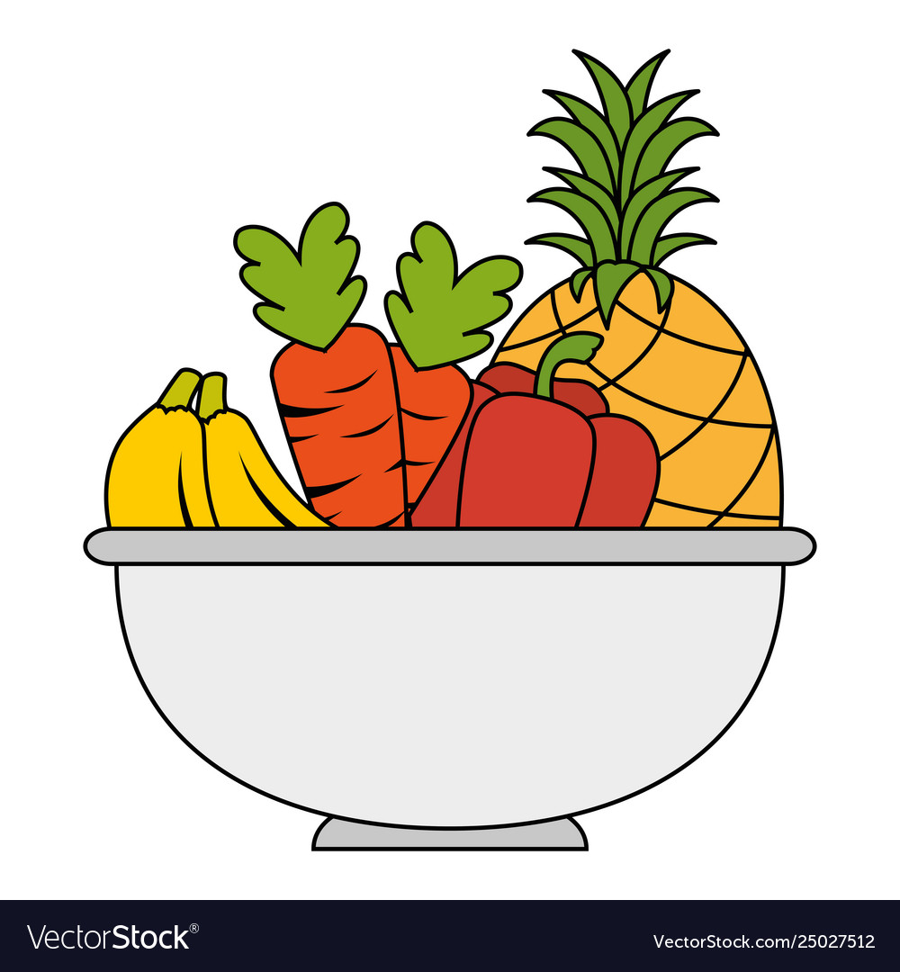 Bowl with fruits and vegetables