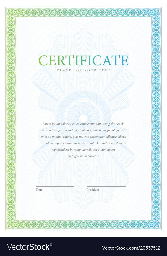 Certificate template diploma currency border Vector Image