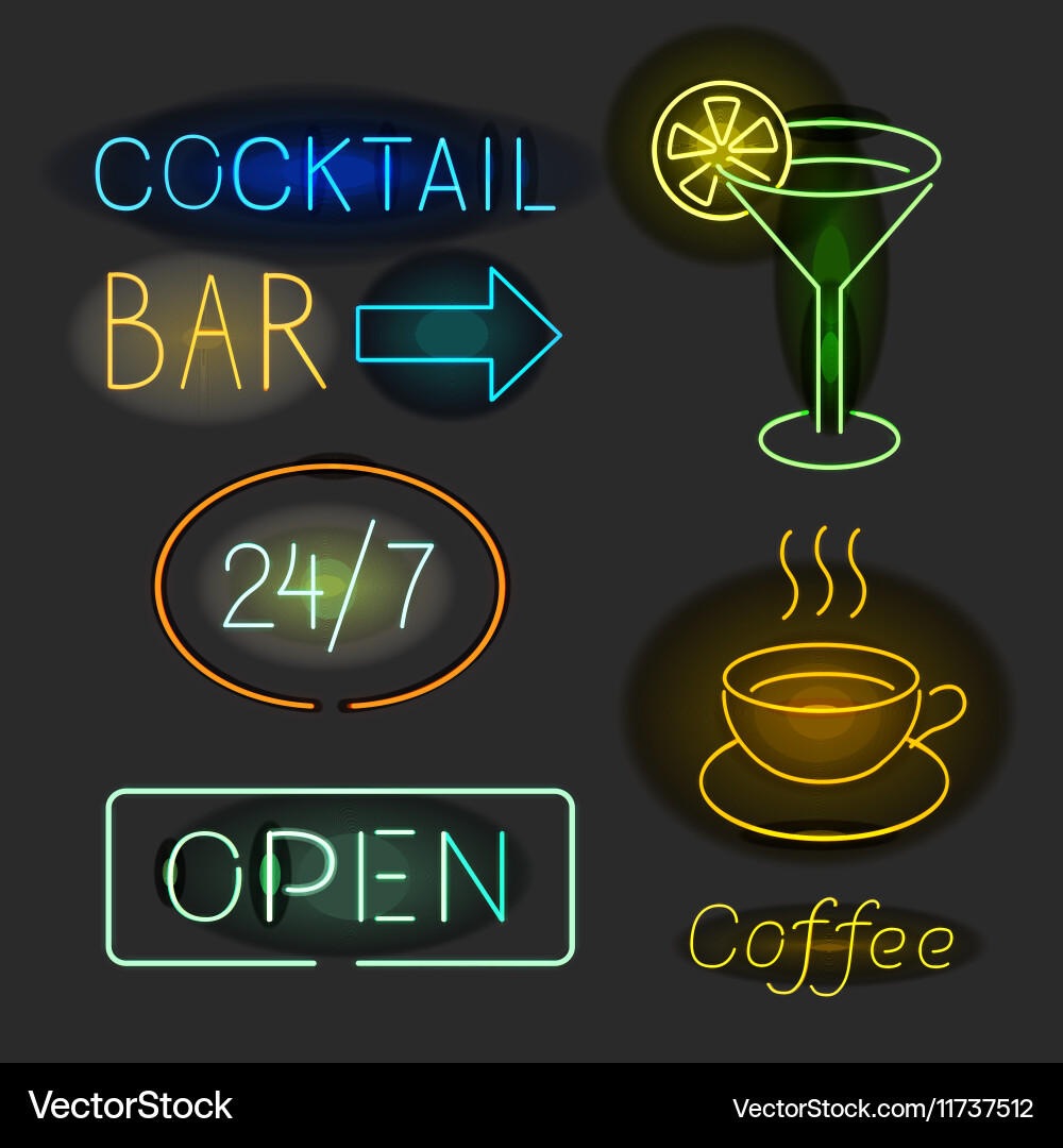 Colorful glowing neon lights graphic Royalty Free Vector