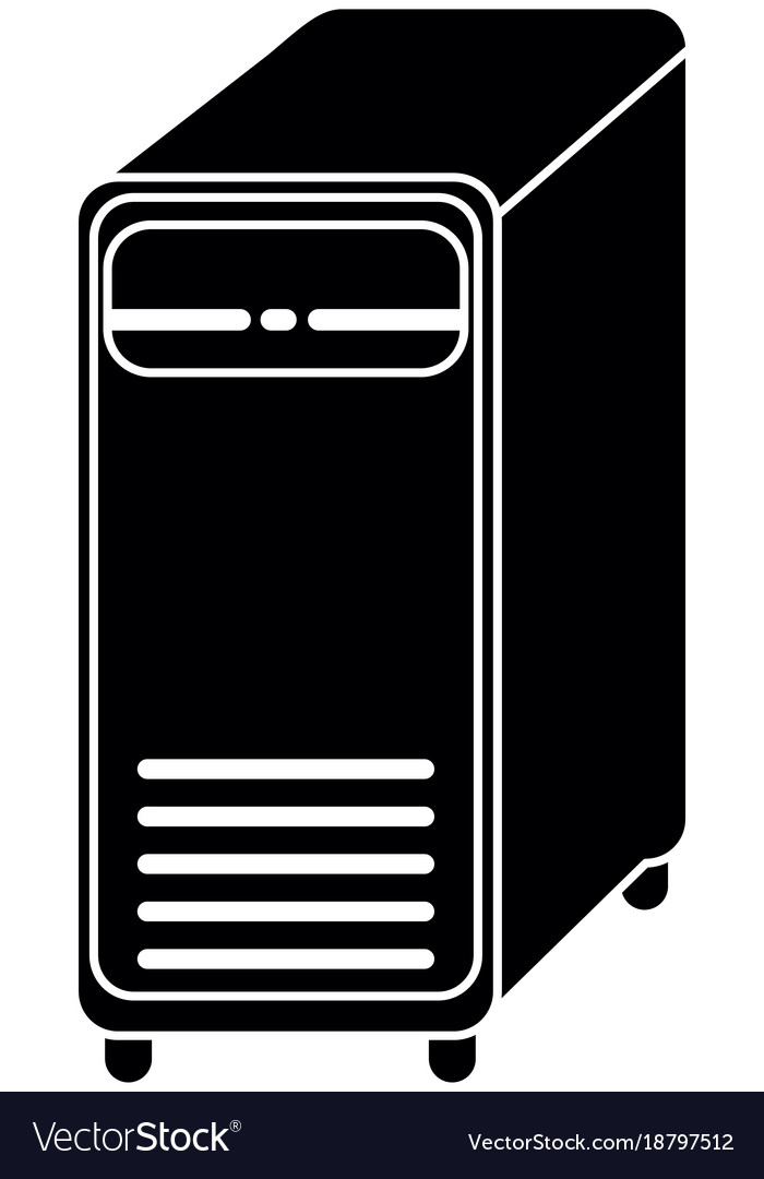 Computer tower isolated icon